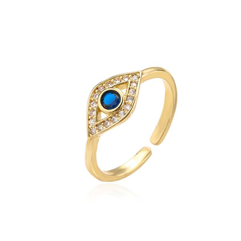 Adjustable Copper Evil Eye Protection Blessing Ring