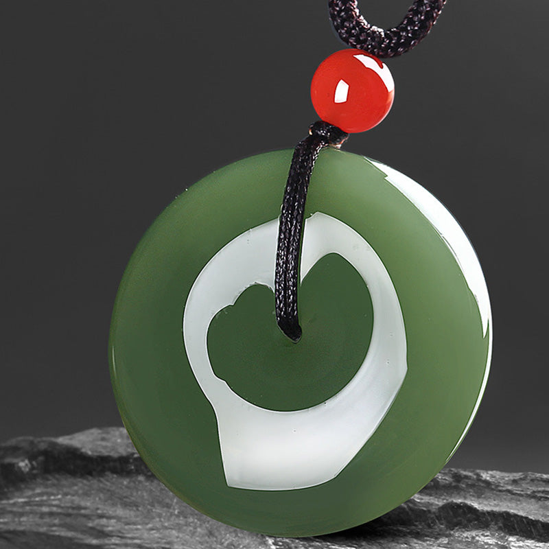24-28mm Round Jade Prosperity Necklace for Abundance