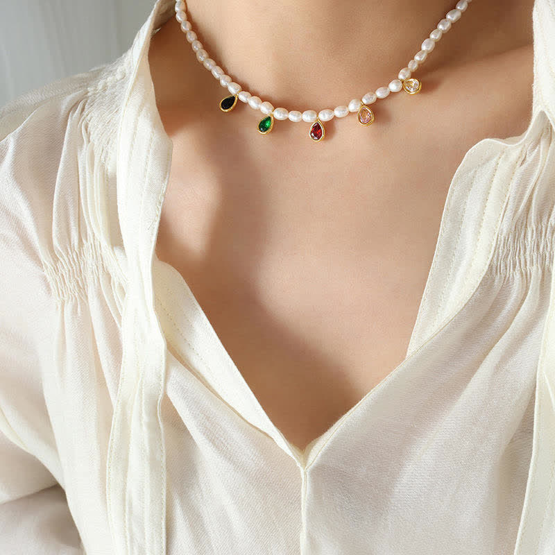 Pearl Purity Necklace Pendant with 18K Gold and Crystal
