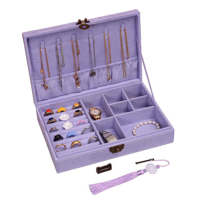 Flannel Jewelry Box Organizer with Lock | Spiritual Storage