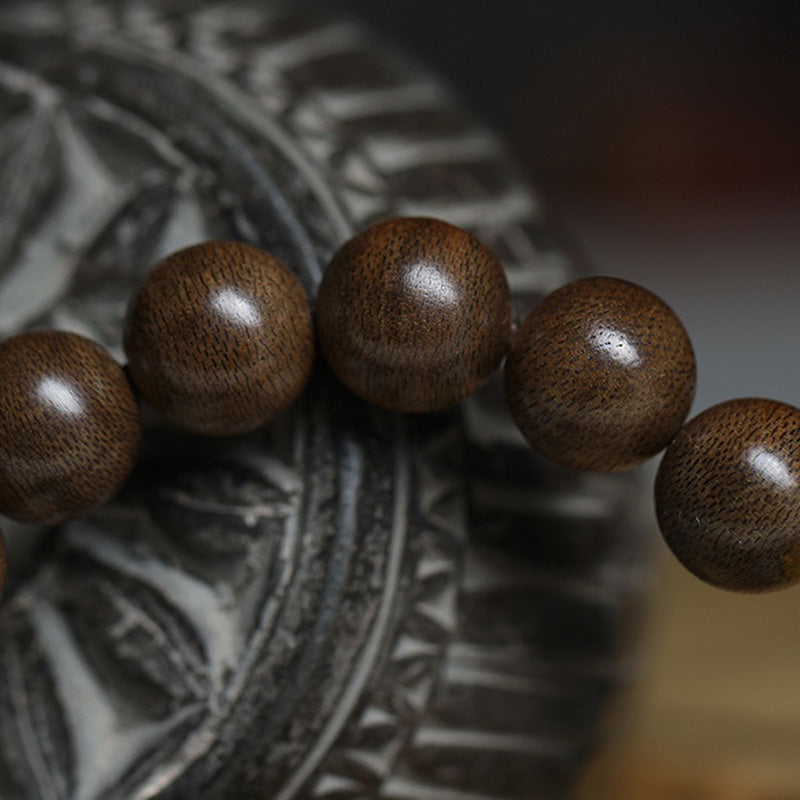 Chinese Zodiac Agate & Agarwood Bracelet 10mm Meditation