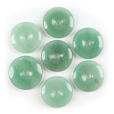 Pendentif donut rond en cristal d'aventurine de 1,08 pouce