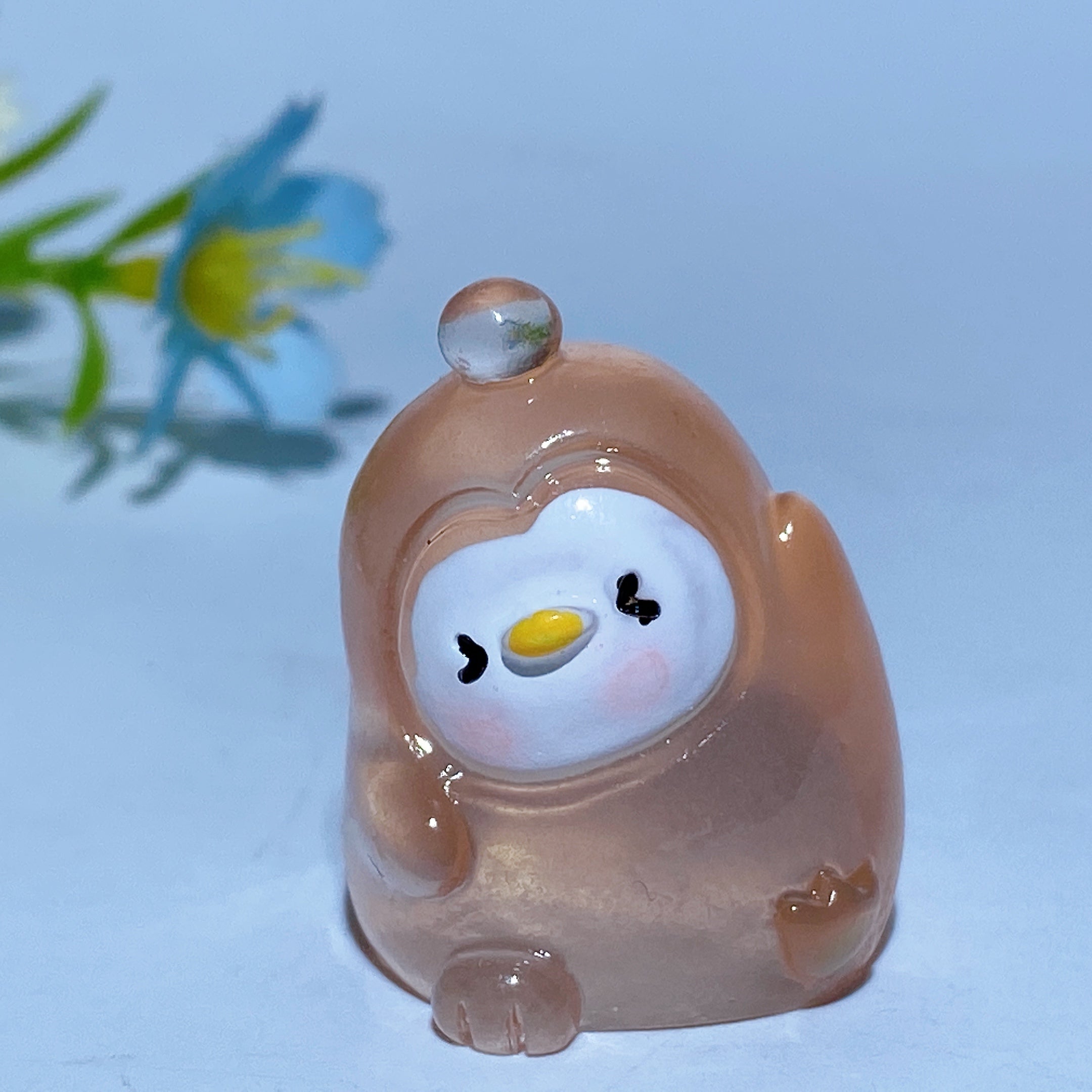 1.1-inch Luminous Crystal Penguin Carving Figurine