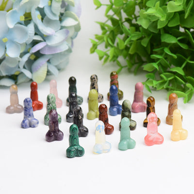 Mini figurines sculptées en cristal mixte de 1,1 pouce pour la guérison