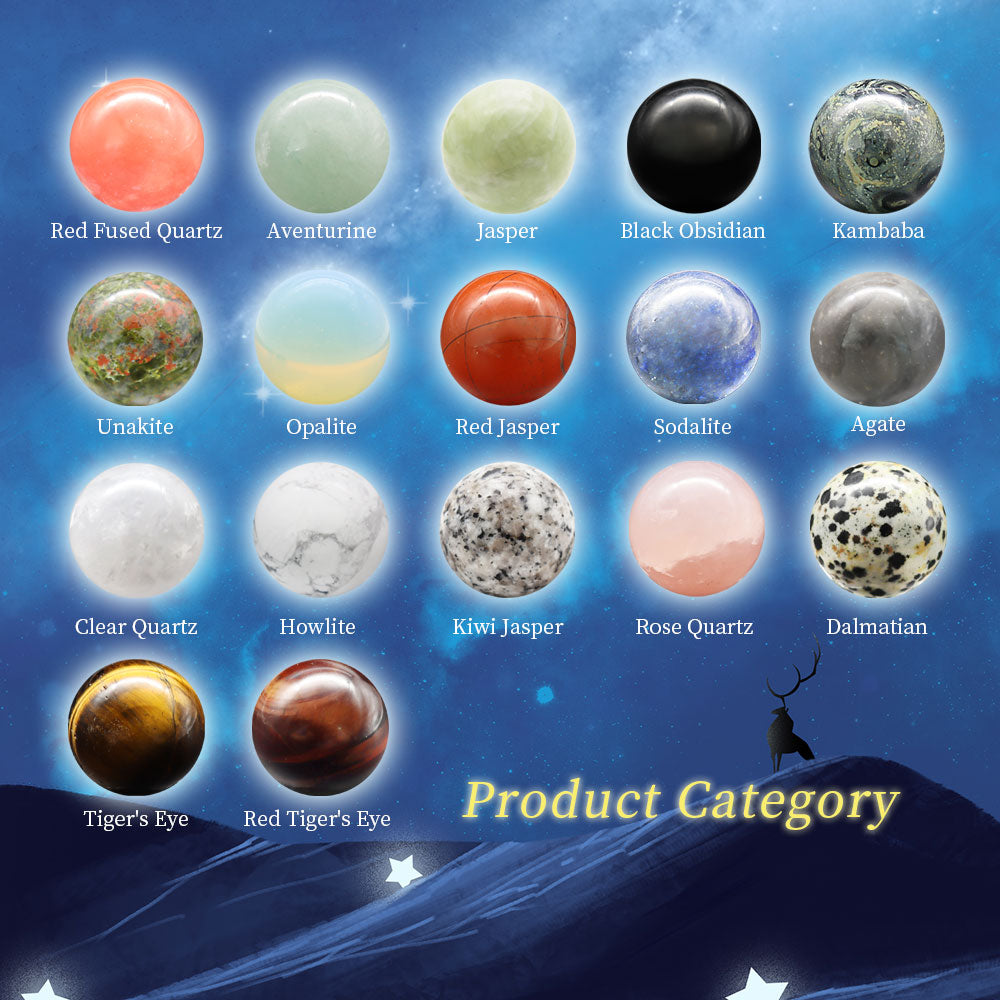 1.15-1.2 Inch Natural Gemstone Round Beads for Jewelry Making