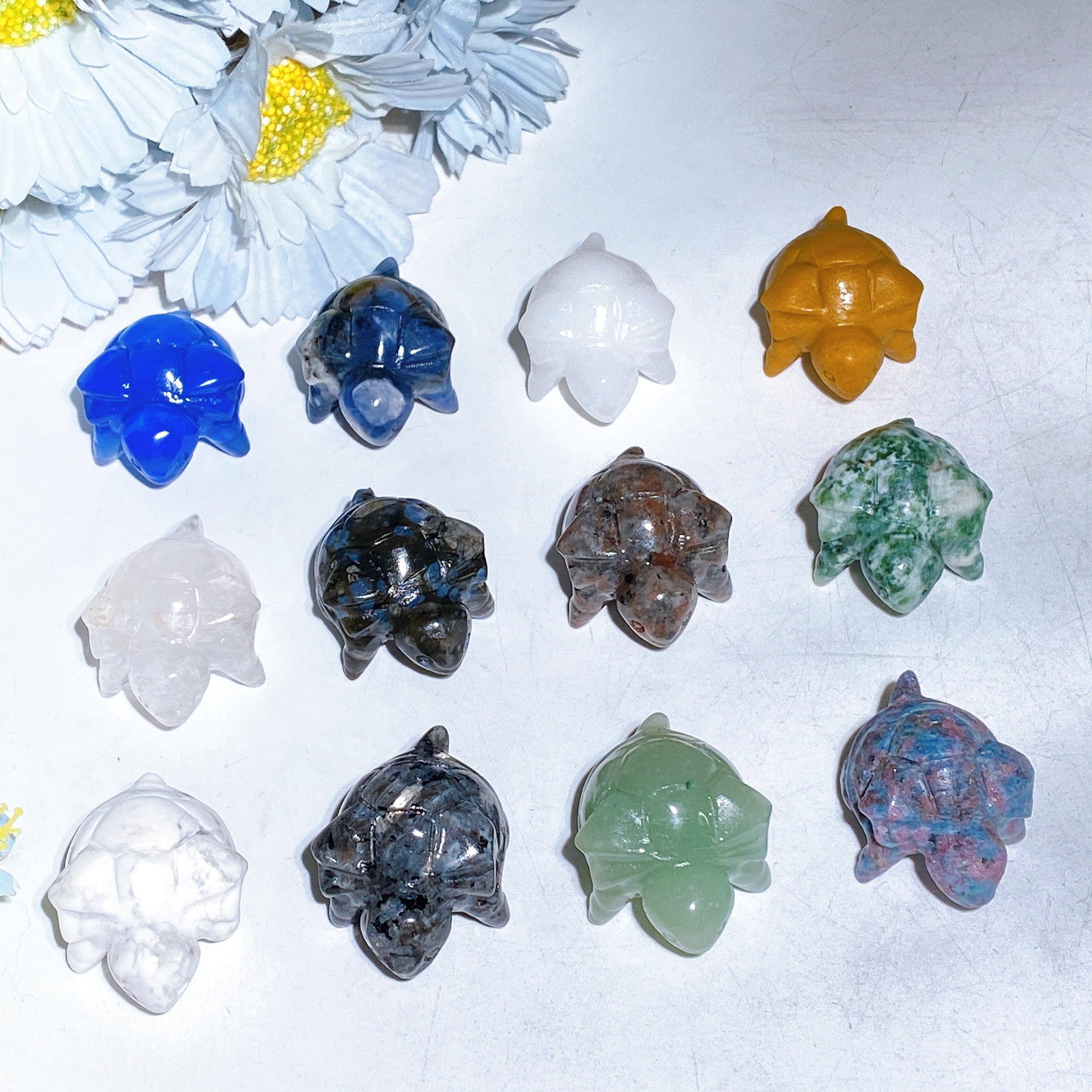 1.2 Inch Mini Crystal Turtle Carving Figurine for Healing