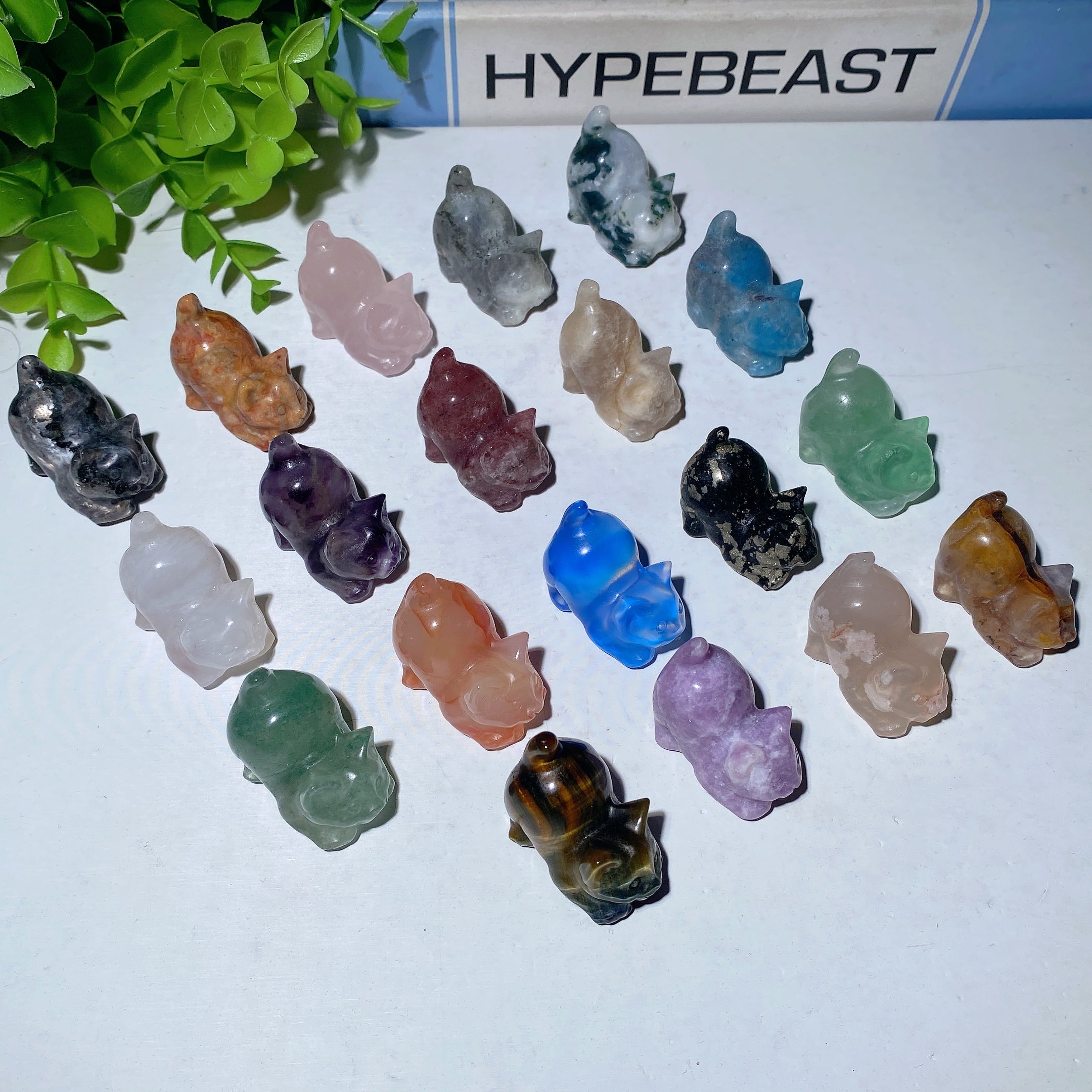 1.2 inch Mixed Crystal Cat Carvings - Healing Gemstone Figurines
