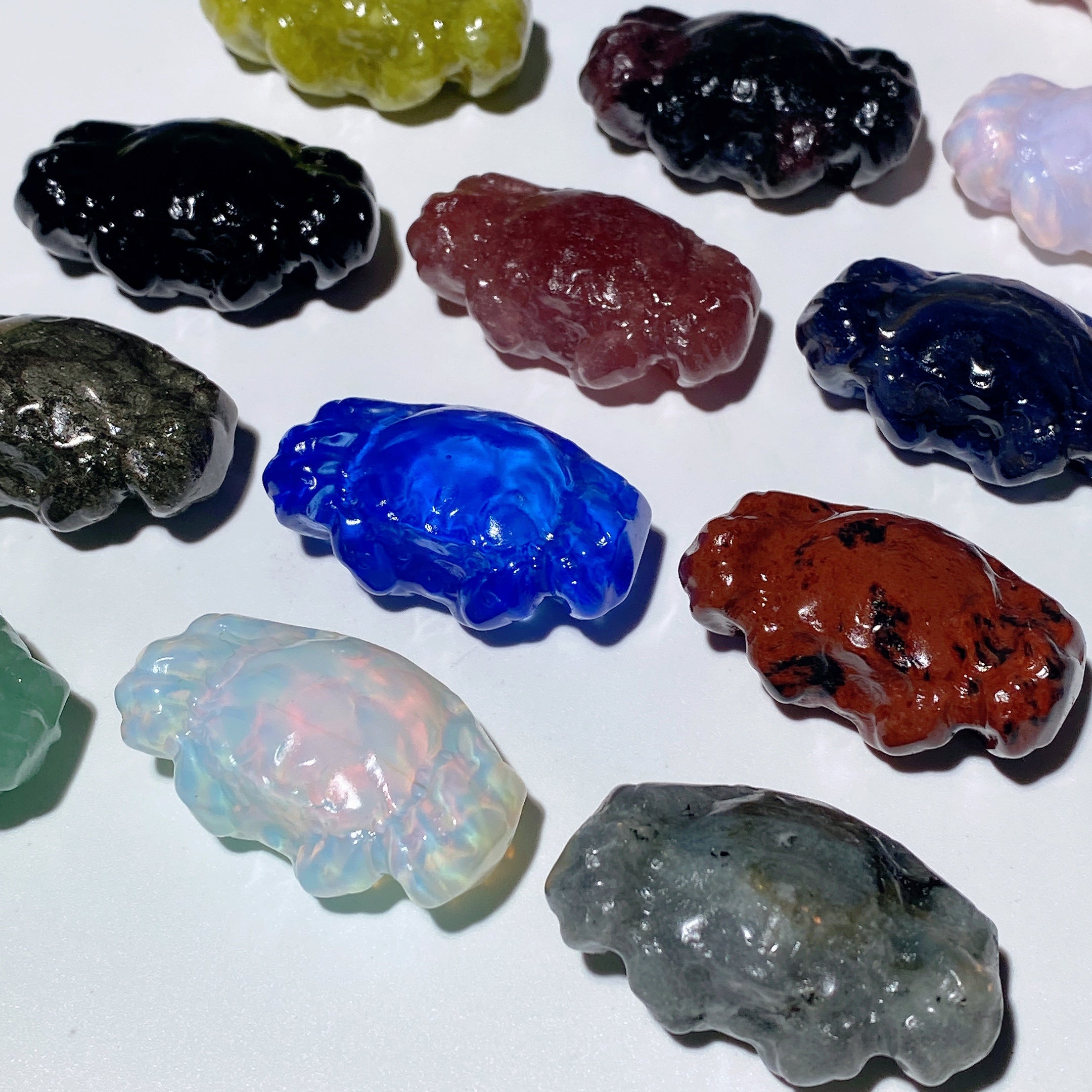 1.2 inch Mixed Crystal Crab Carving Figurine for Meditation
