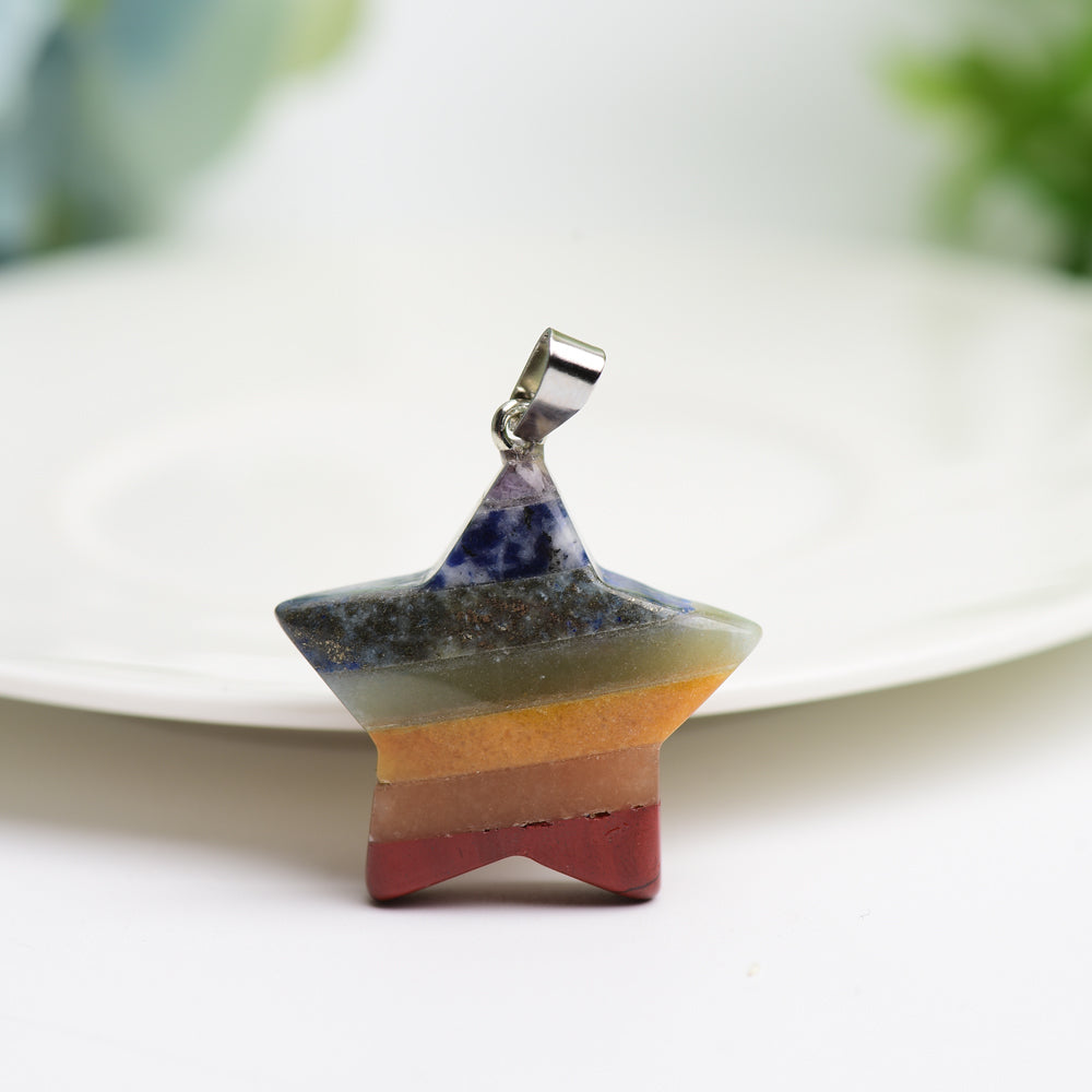 Pendentif en cristal étoile chakra de 1,3 pouce pour la protection spirituelle