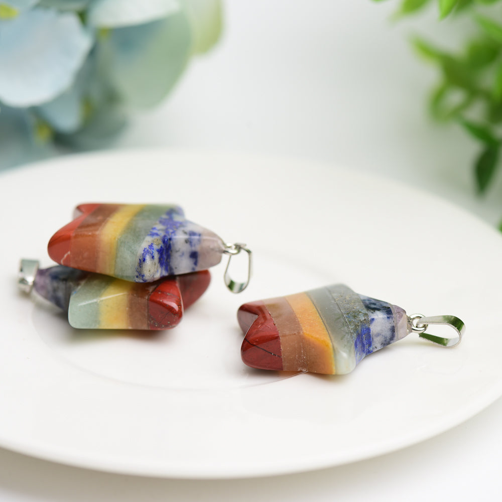 Pendentif en cristal étoile chakra de 1,3 pouce pour la protection spirituelle