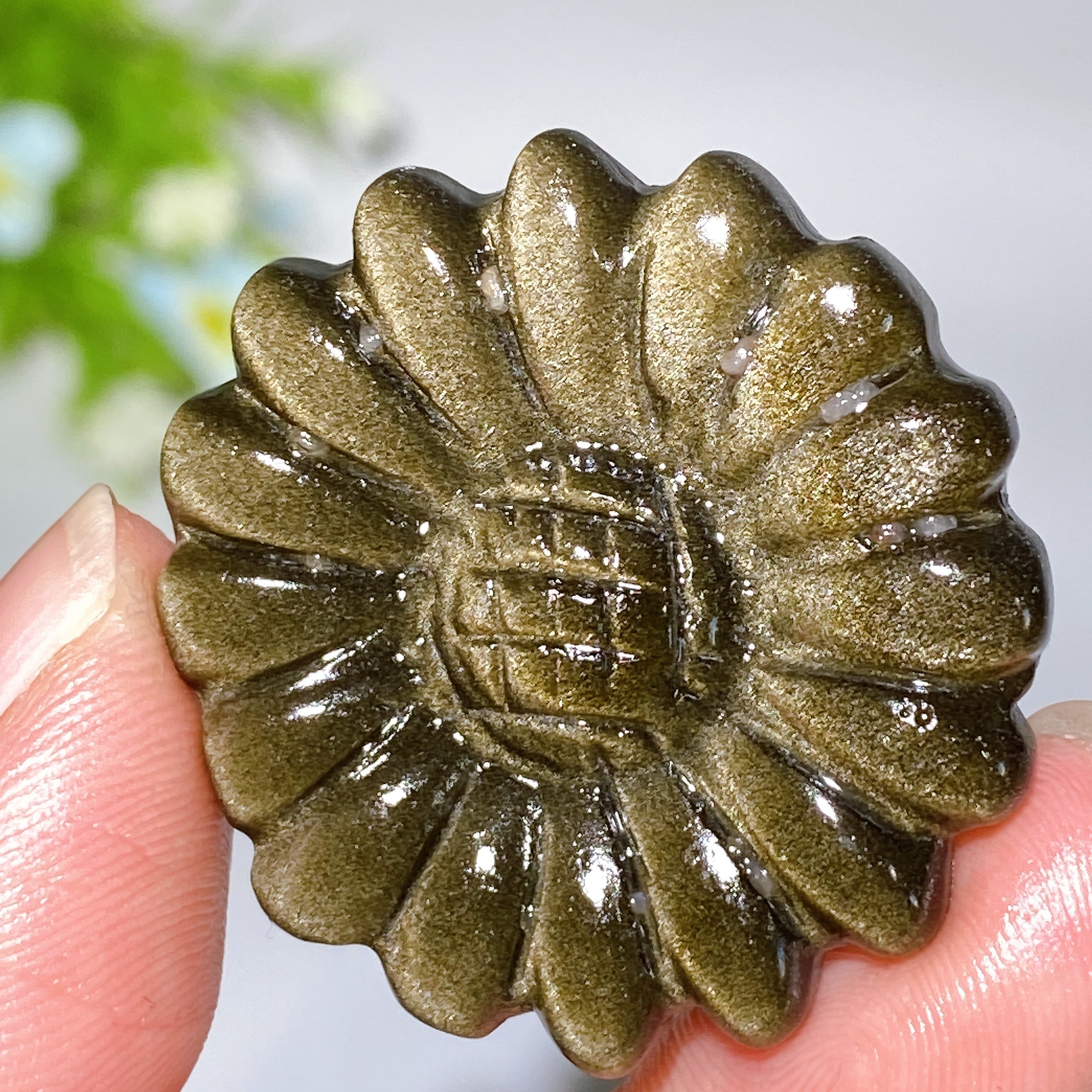 1.3 Inch Crystal Sunflower Carving Healing Figurine