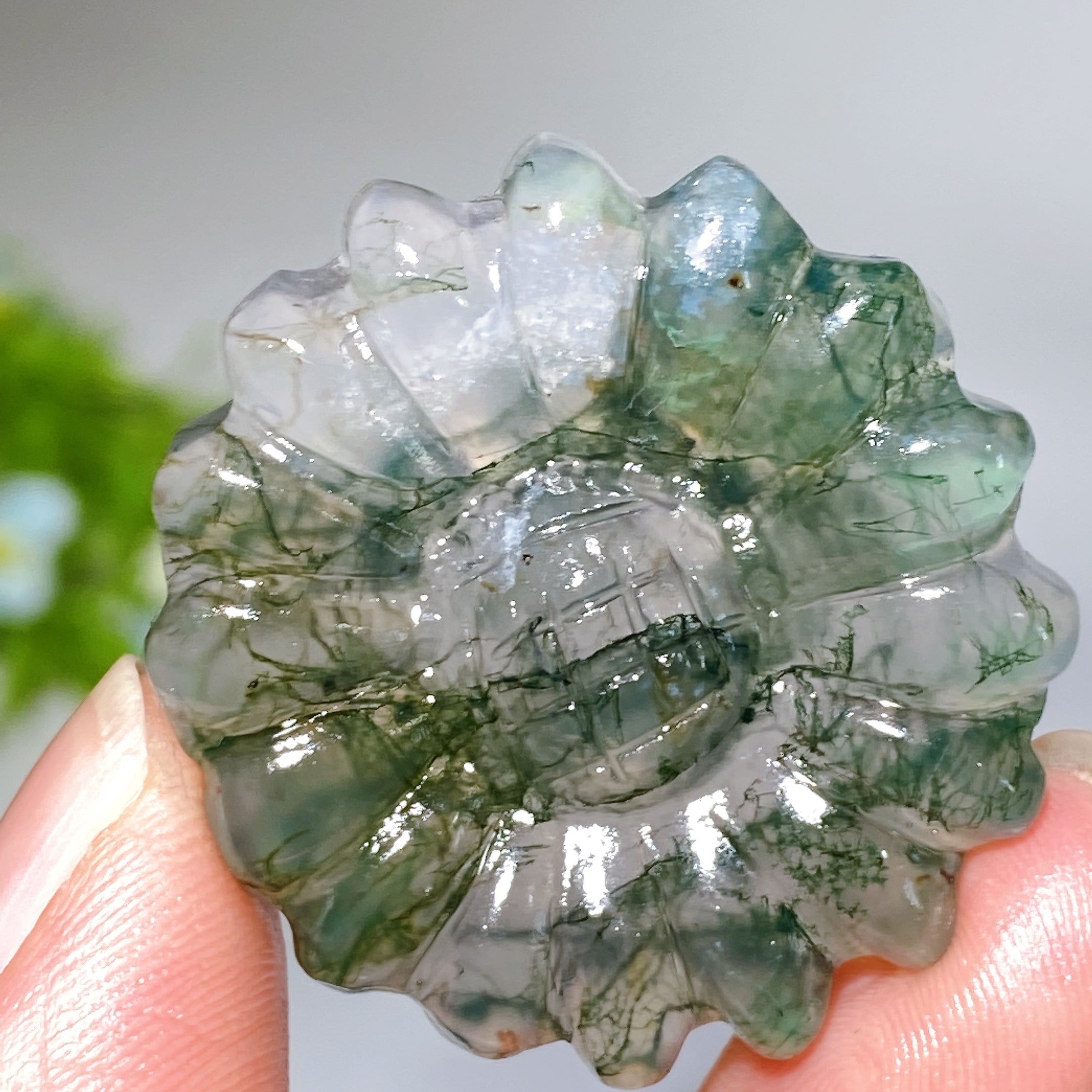 1.3 Inch Crystal Sunflower Carving Healing Figurine