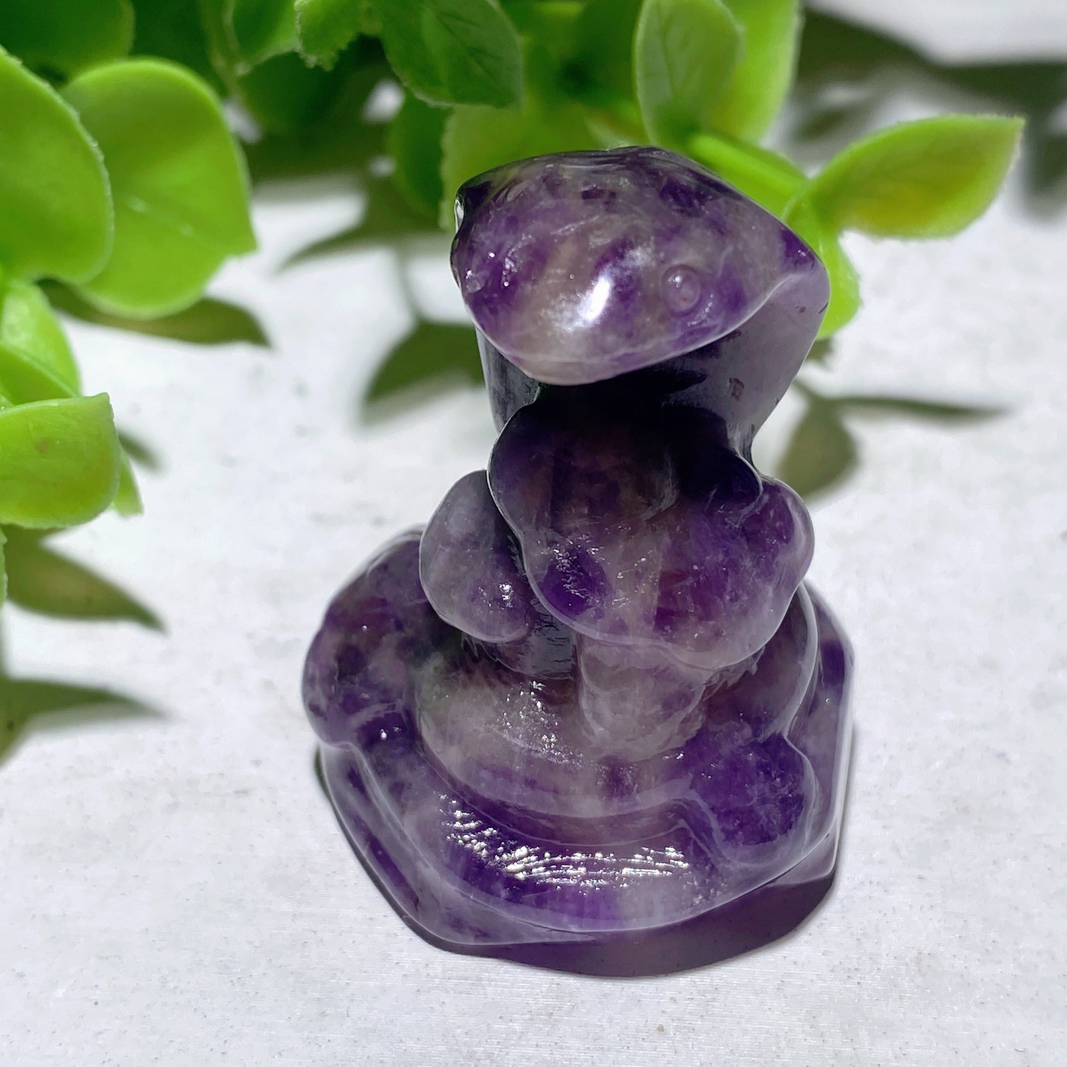 1.4-inch Mixed Crystal Snake Carving | Healing Animal Totem