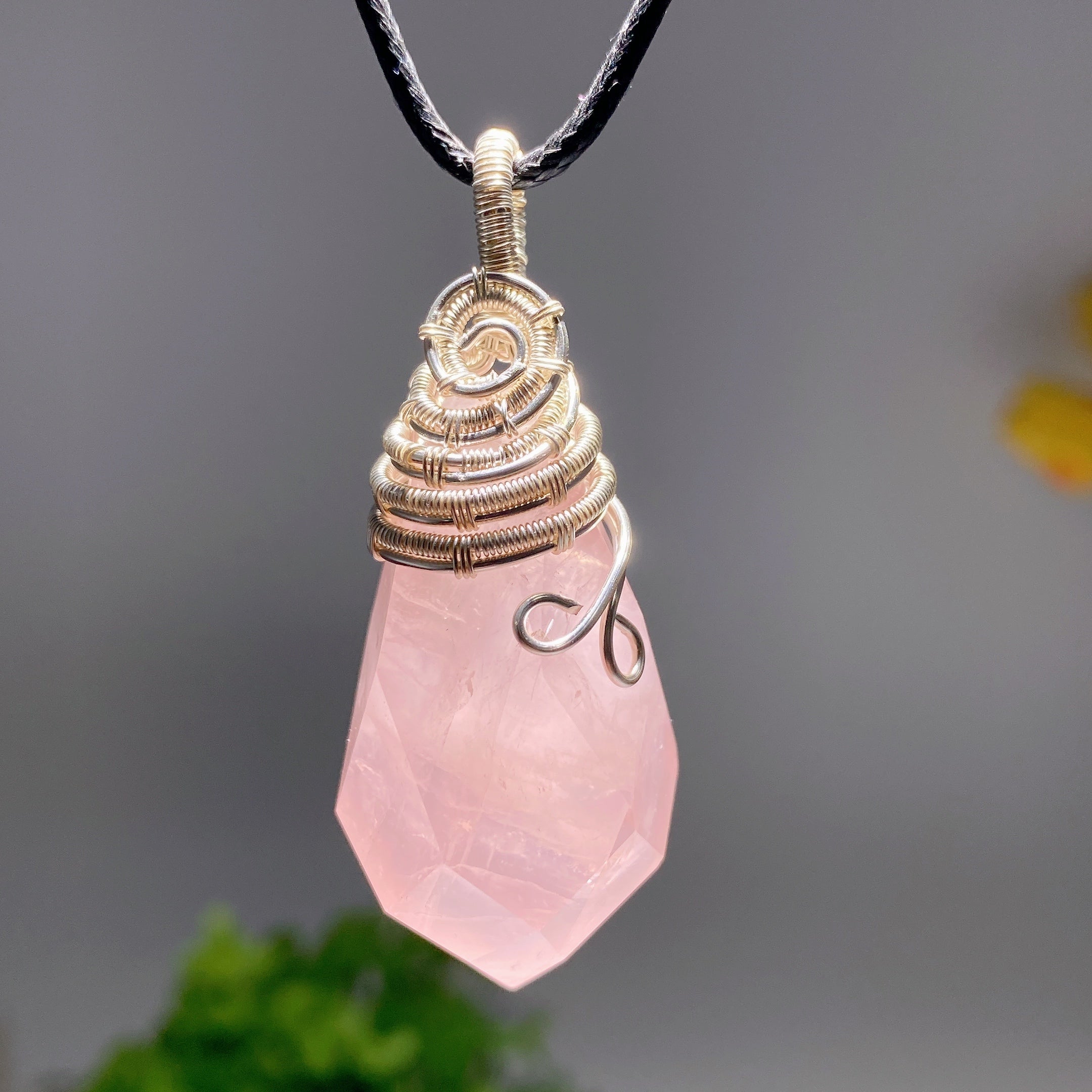 Pendentif de guérison en améthyste, citrine et quartz rose de 1,5 pouce