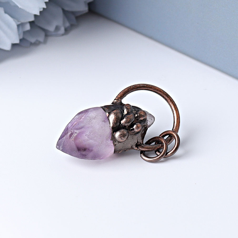 Pendentif en améthyste de 1,5 pouce pour bijoux de guérison DIY