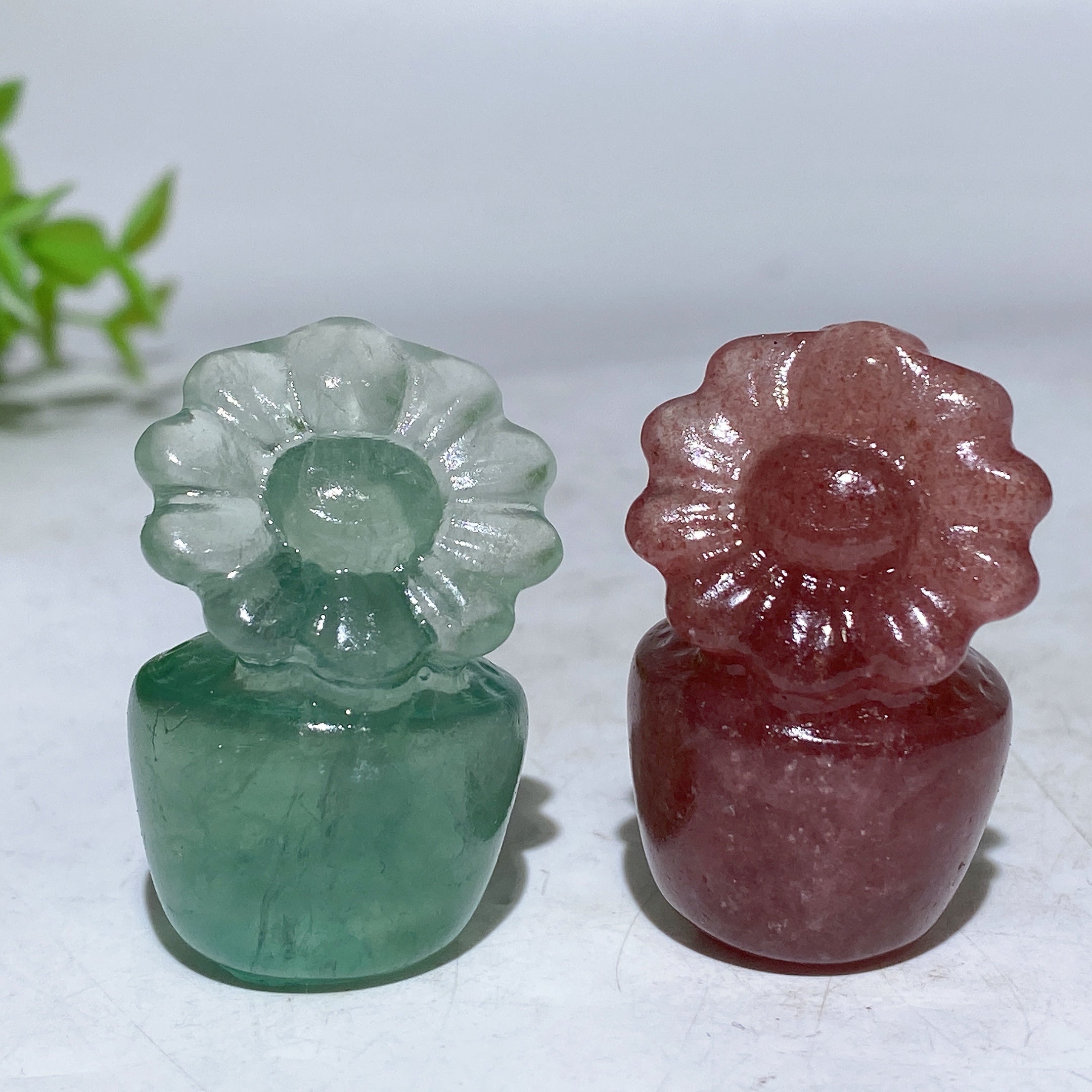 1.5 Inch Crystal Flower Figurine Healing Carving