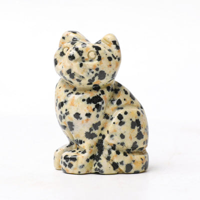 Figurine de chat dalmatien en cristal de 1,5 pouce pour la méditation