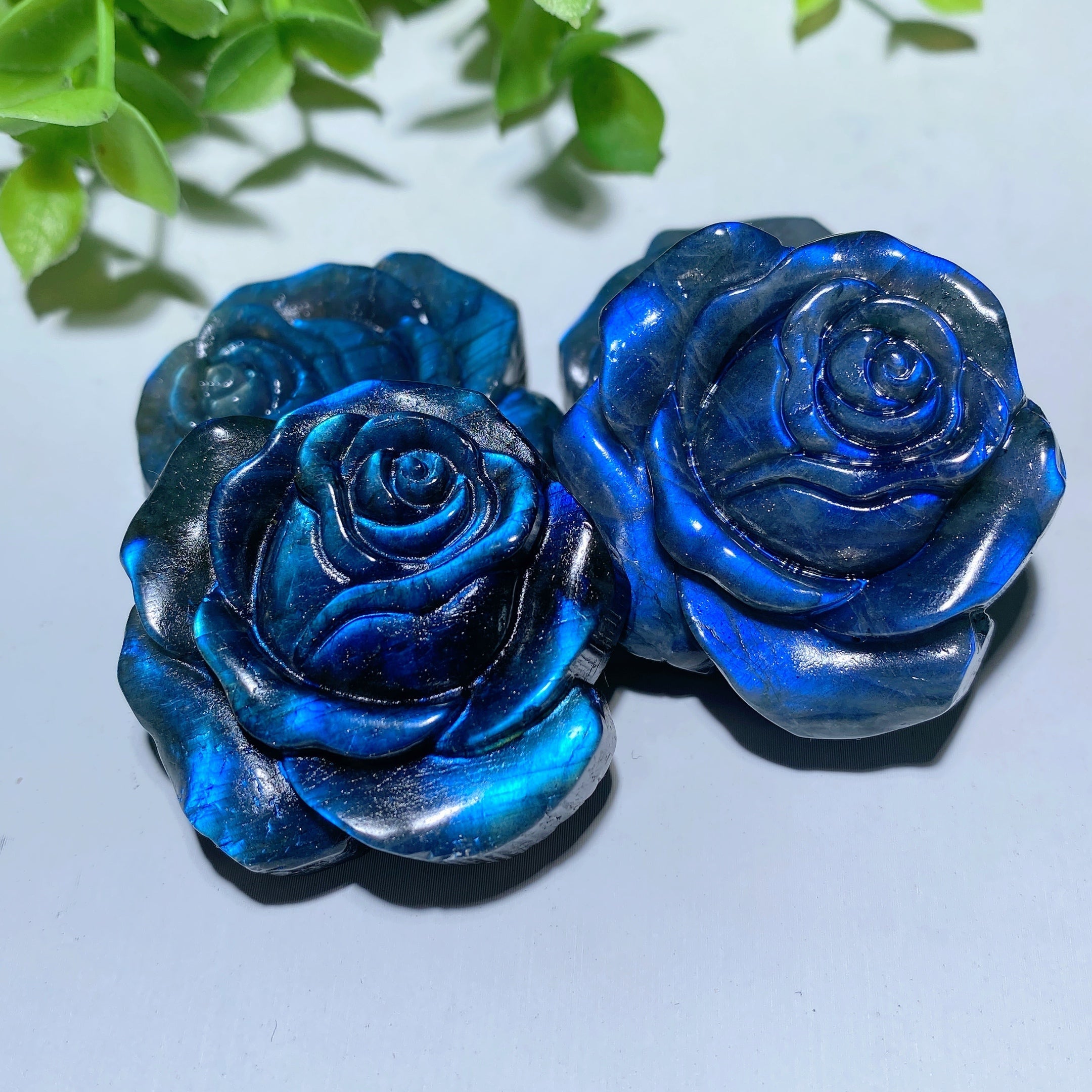 1.5 inch Labradorite Rose Flower Crystal Figurine for Healing