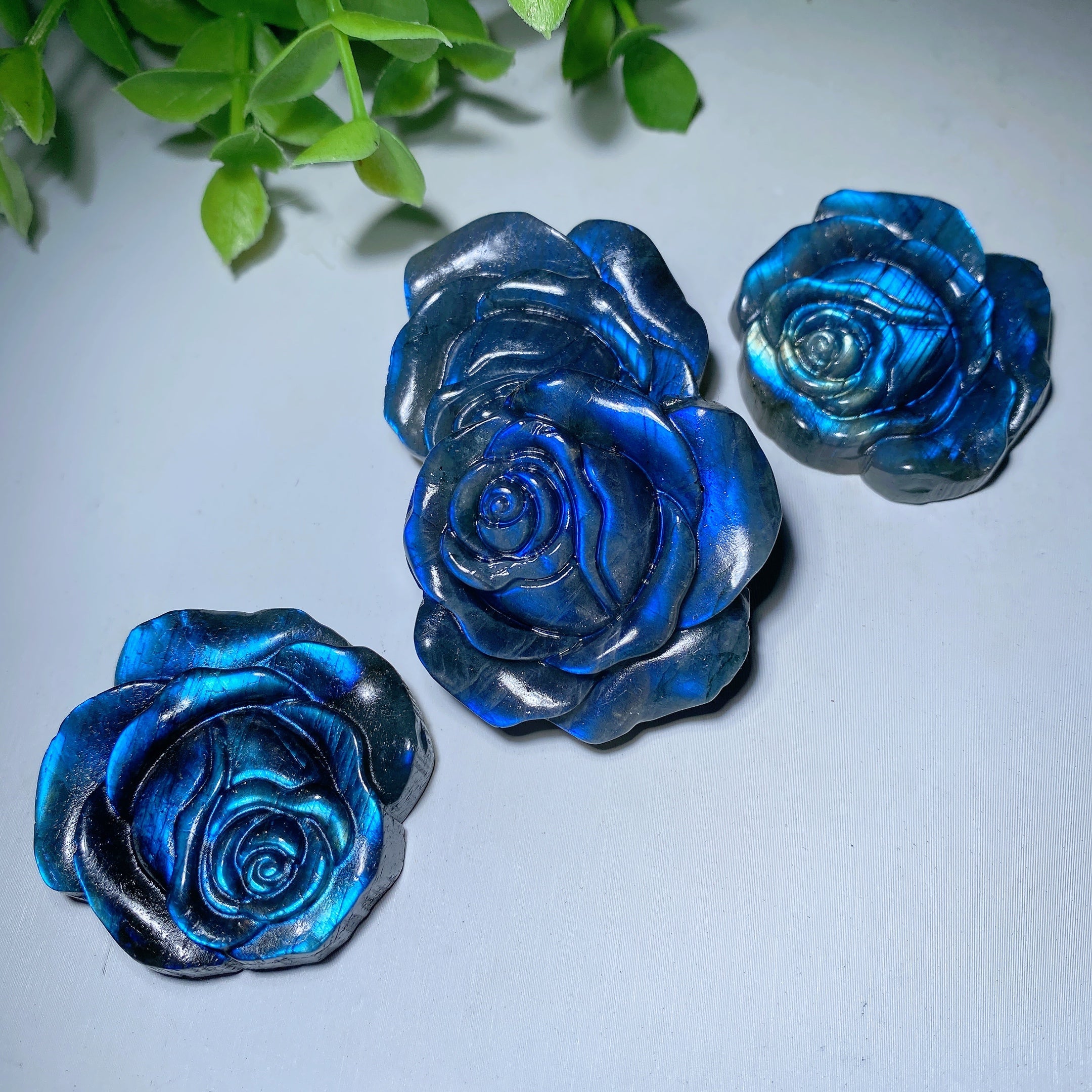 1.5 inch Labradorite Rose Flower Crystal Figurine for Healing