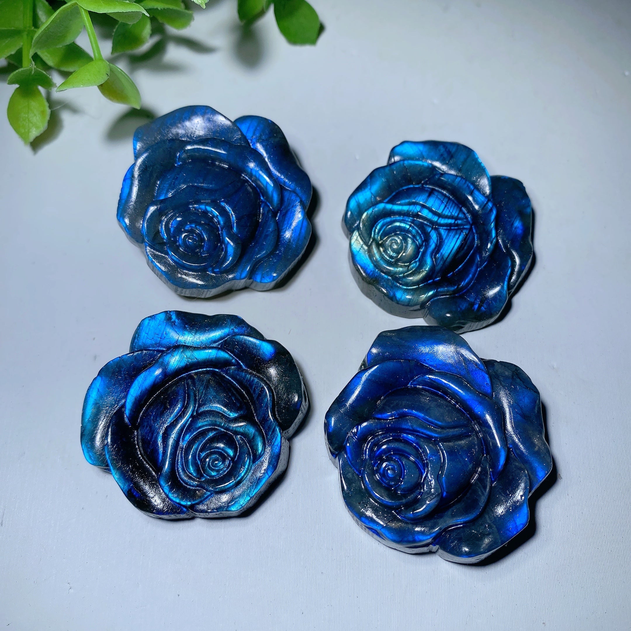 1.5 inch Labradorite Rose Flower Crystal Figurine for Healing