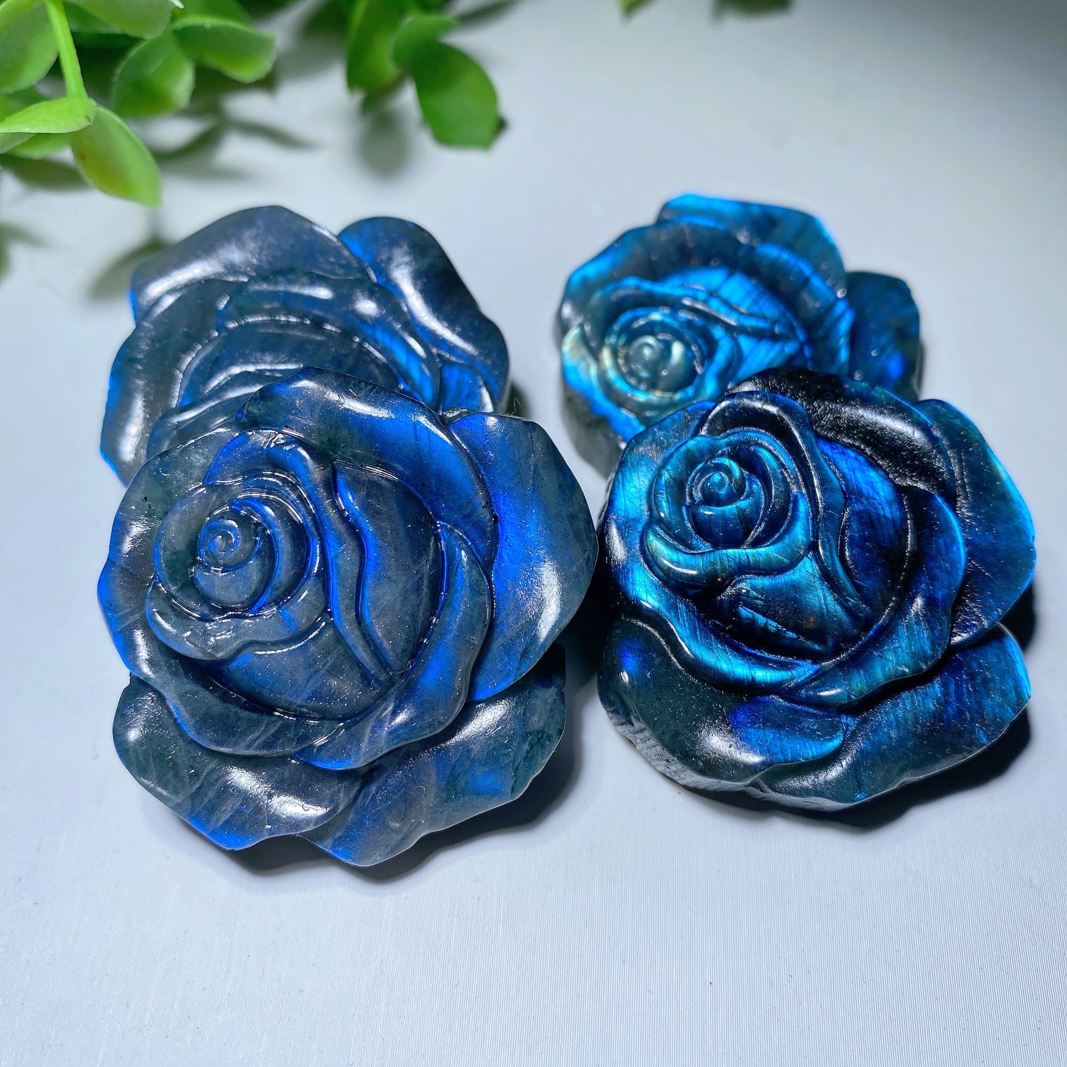 1.5 inch Labradorite Rose Flower Crystal Figurine for Healing