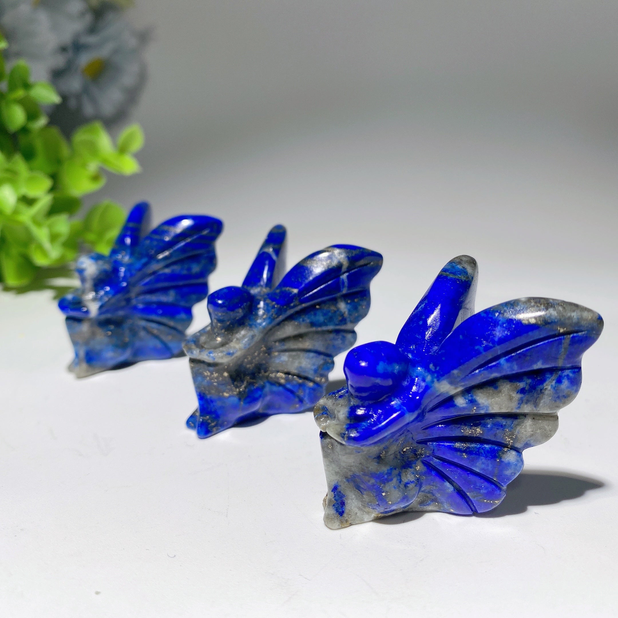 Figurine de fée papillon en cristal lapis-lazuli de 1,5 pouce