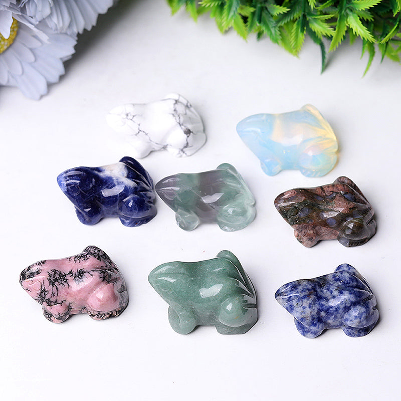 1.5 inch Polished Crystal Frog Figurines for Decor