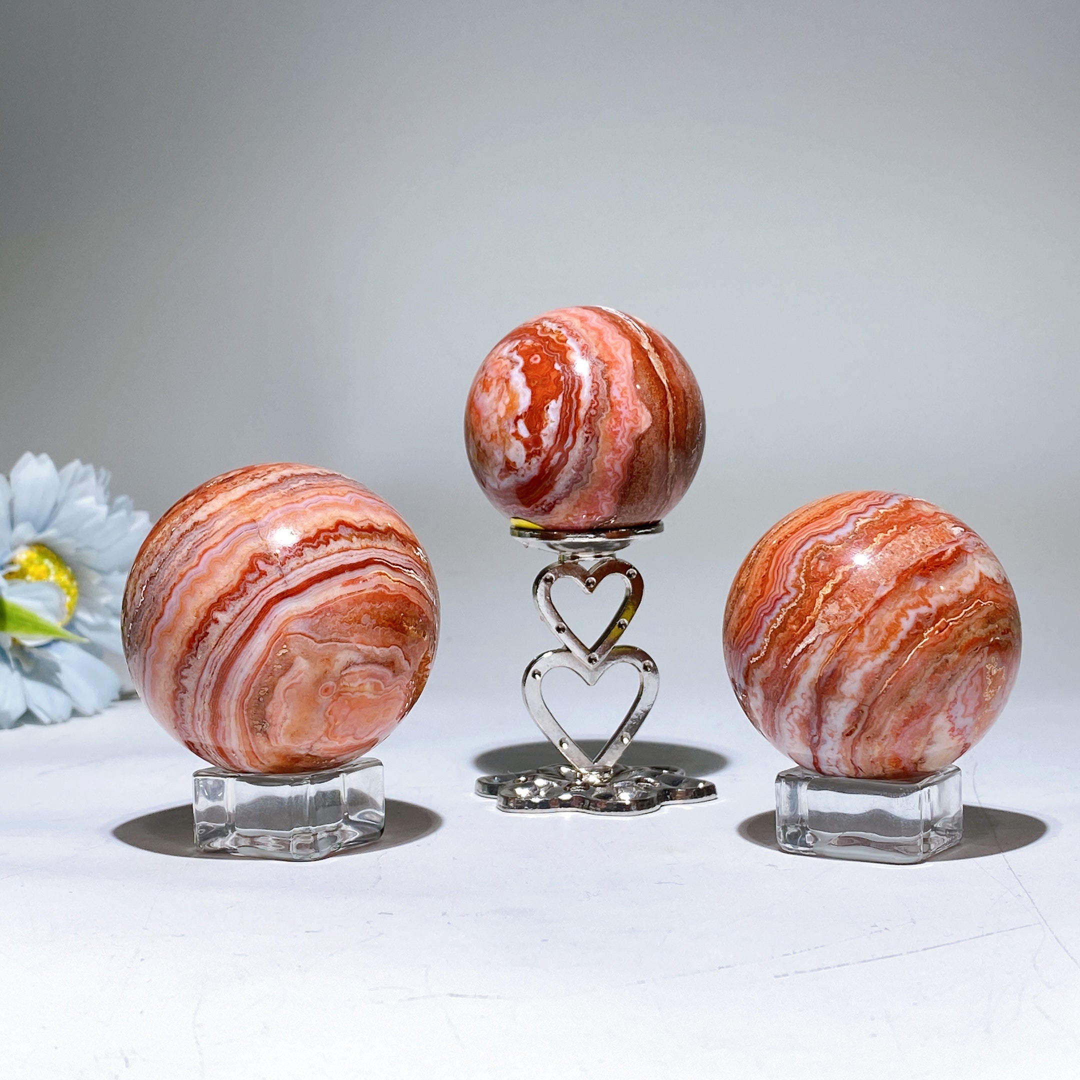 1.6-2.2 inch Red Crazy Agate Crystal Sphere for Healing Display