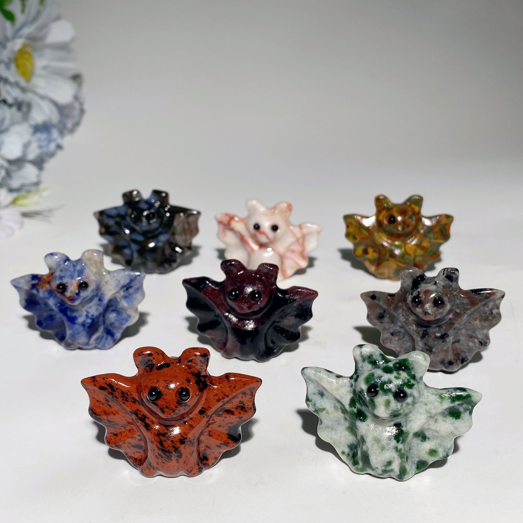 1.6 Inch Mixed Crystal Bat Figurine for Healing and Collection