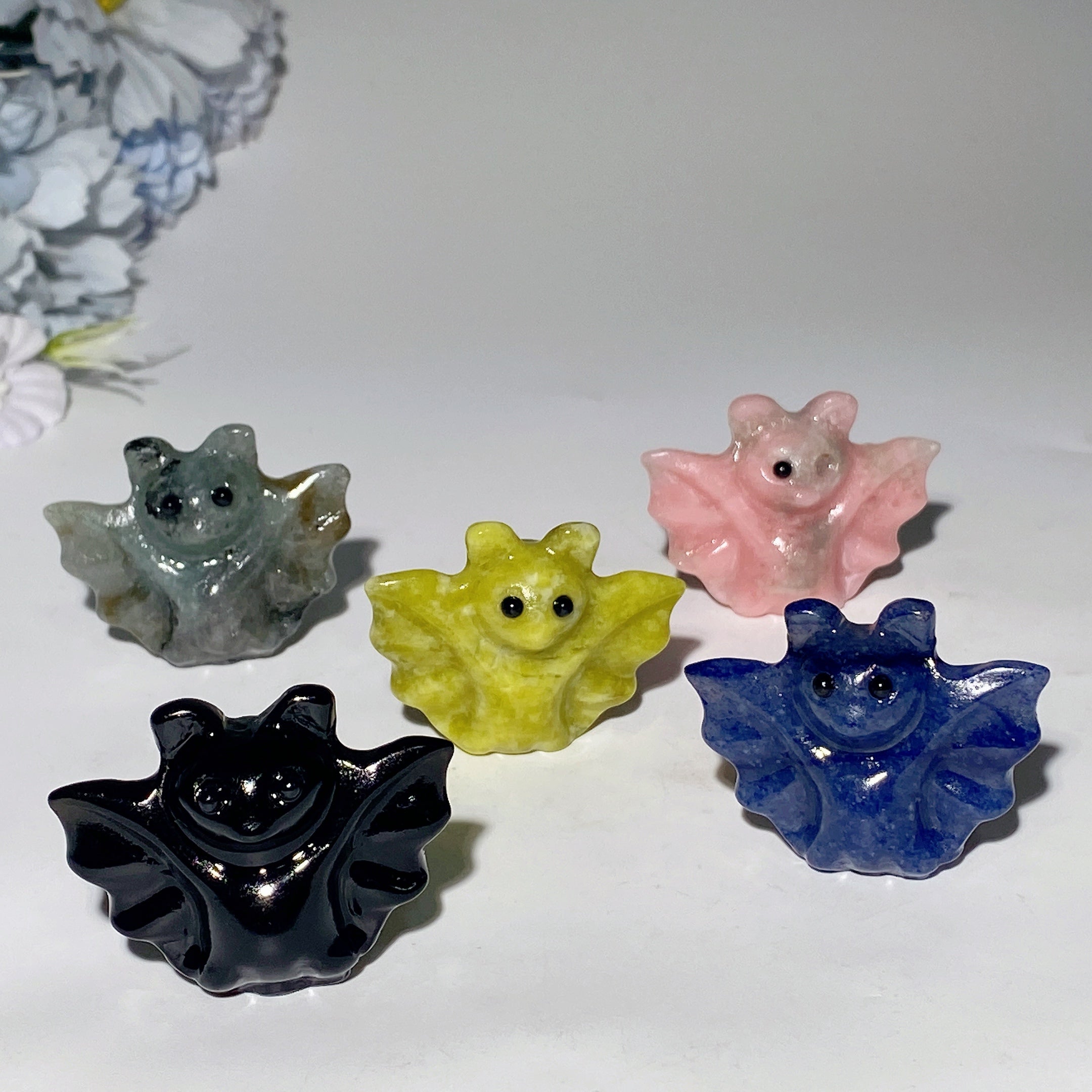 1.6 Inch Mixed Crystal Bat Figurine for Healing and Collection