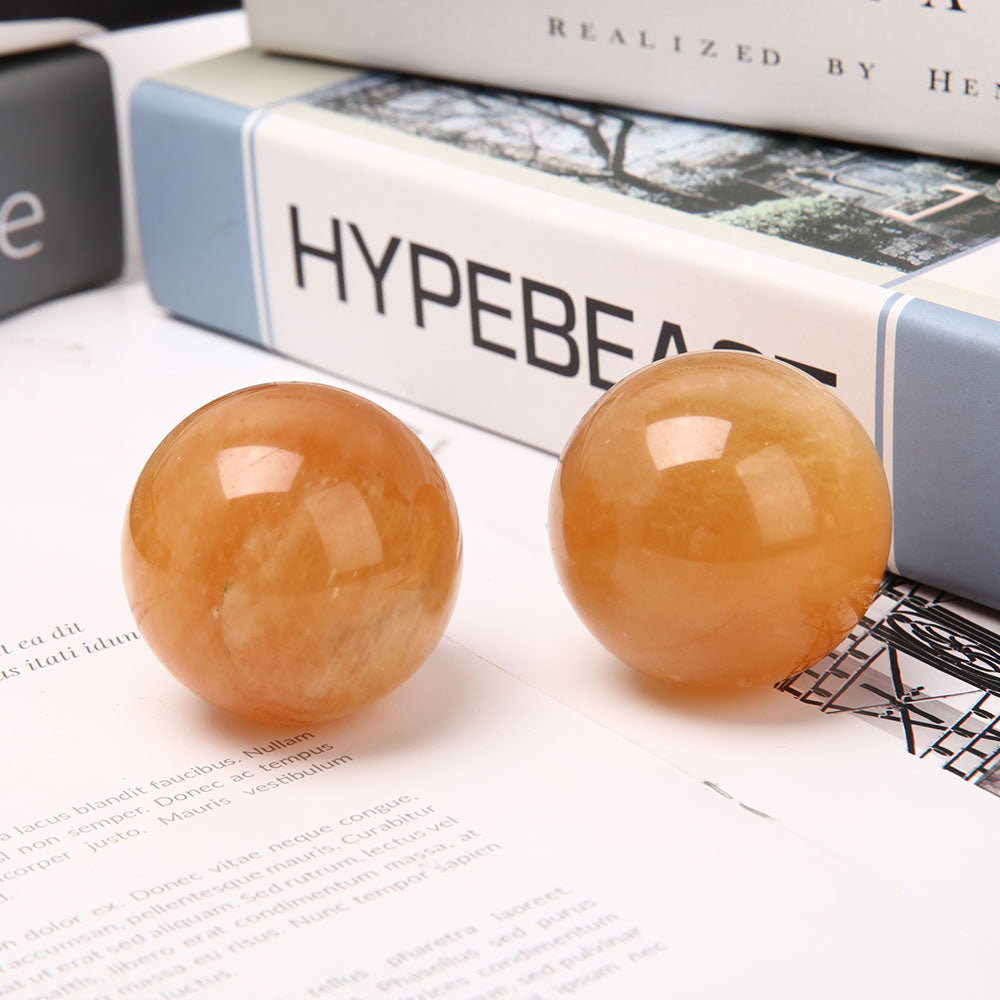1.7 inch Honey Calcite Crystal Sphere for Energy Healing