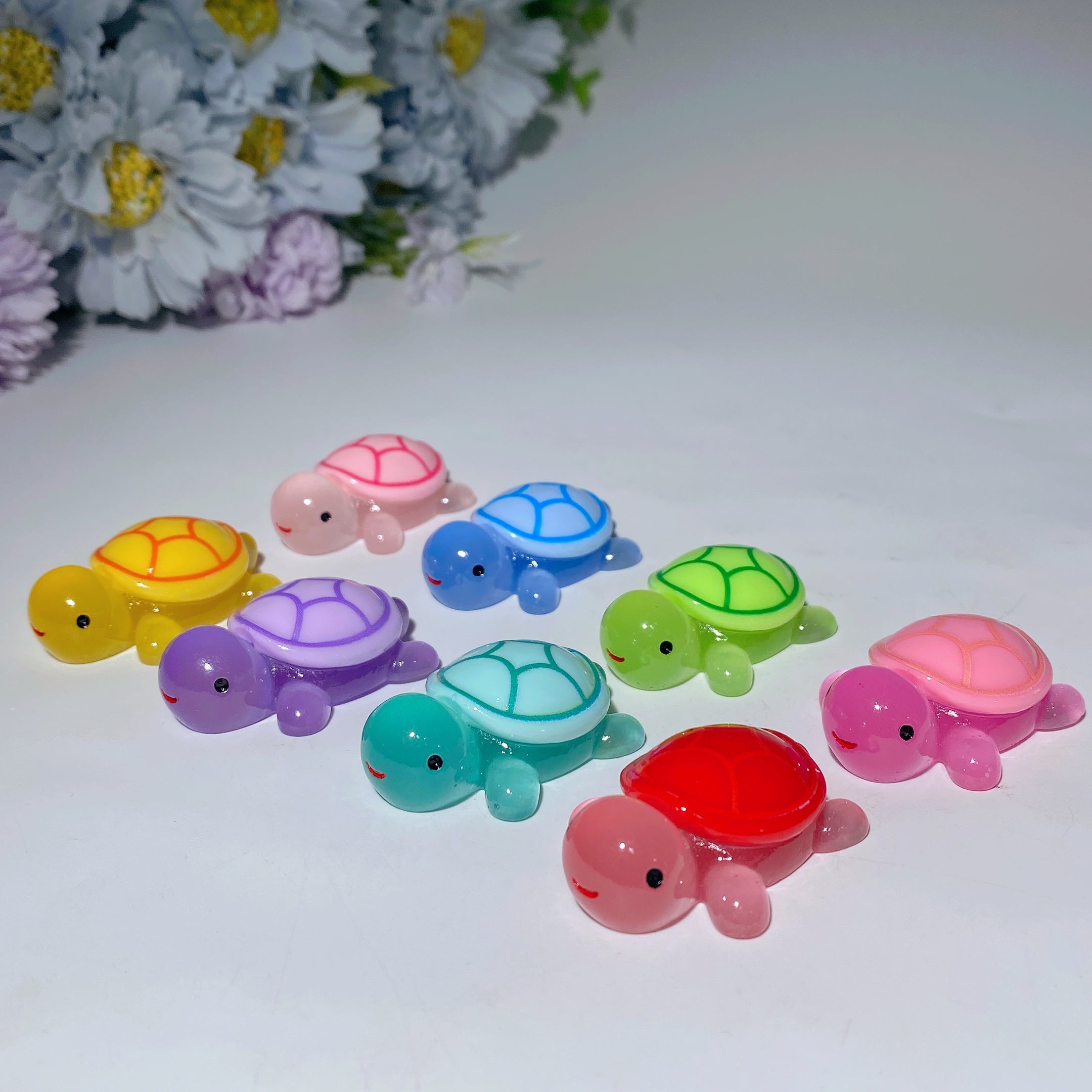 1.7 Inch Mini Luminous Tortoise Figurine for Spiritual Healing