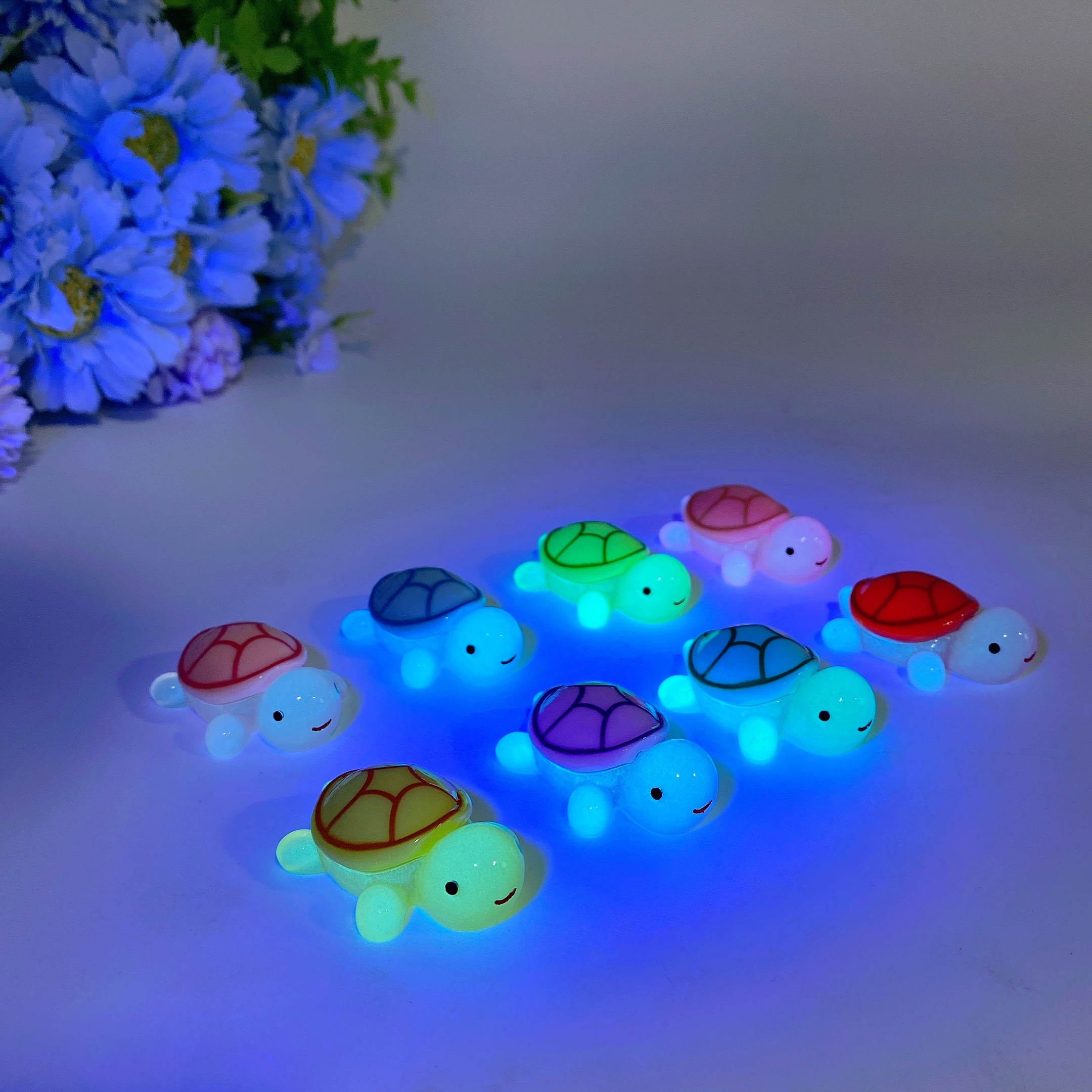 1.7 Inch Mini Luminous Tortoise Figurine for Spiritual Healing