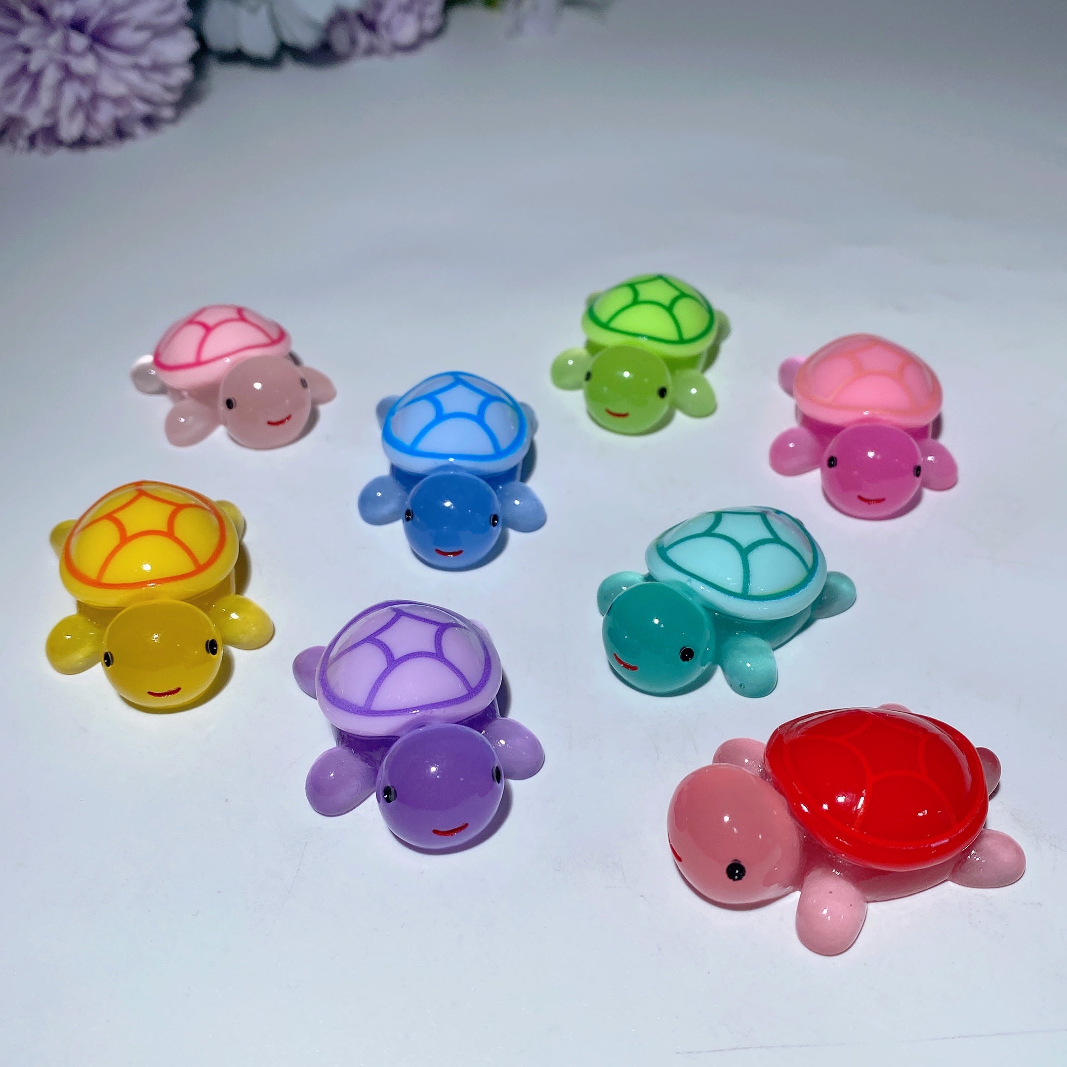 1.7 Inch Mini Luminous Tortoise Figurine for Spiritual Healing