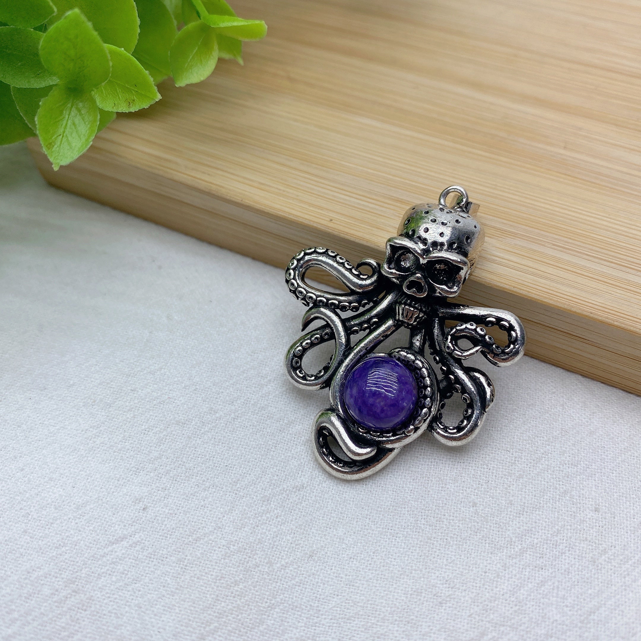 Pendentif pieuvre en cristal mixte de 1,85 po pour la guérison spirituelle