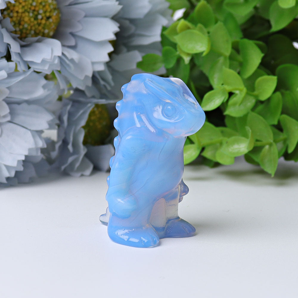 1.88 Inch Blue Opalite Crystal Dinosaur Figurine