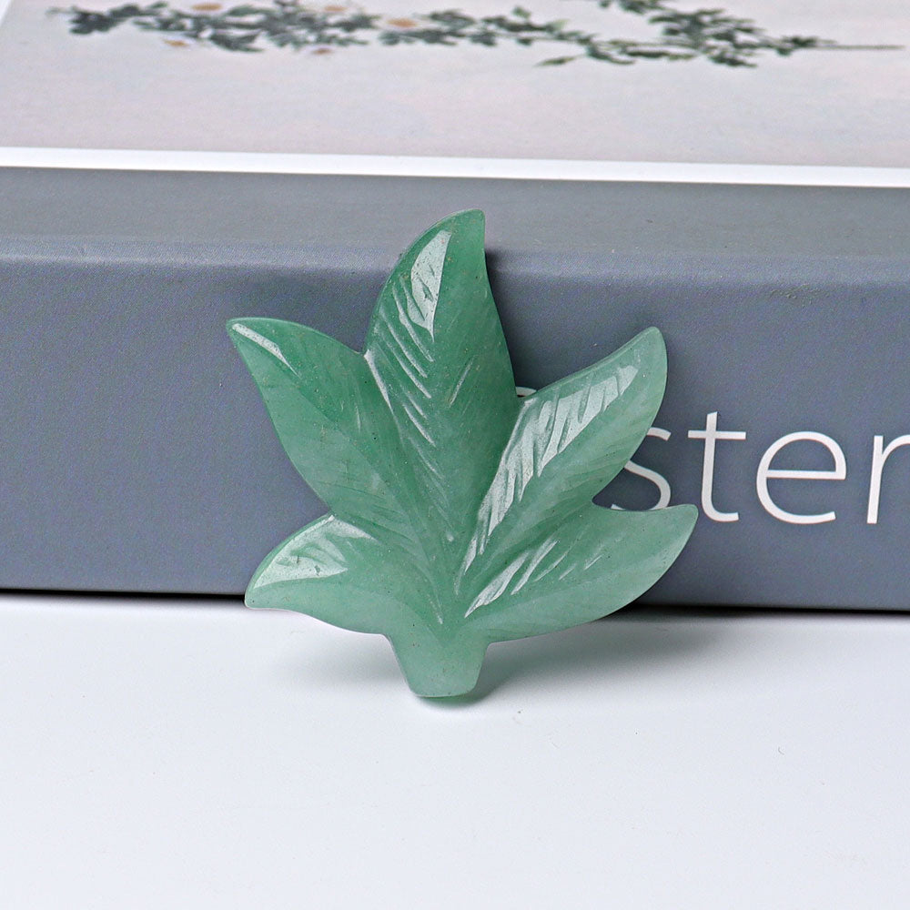 1.9" Crystal Leaf Figurine in Kambaba Jasper - Healing Carving