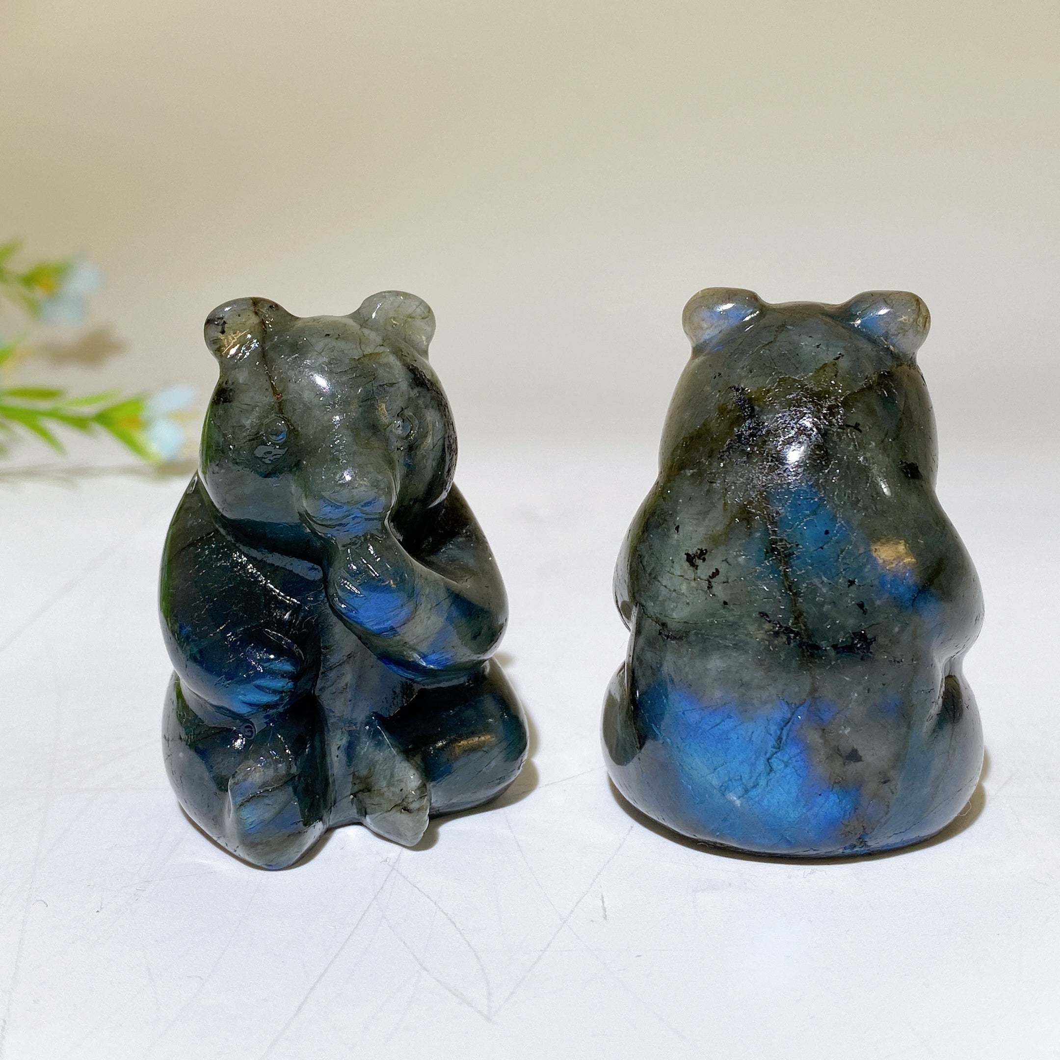 1.9 inch Labradorite Owl Crystal Figurine for Healing