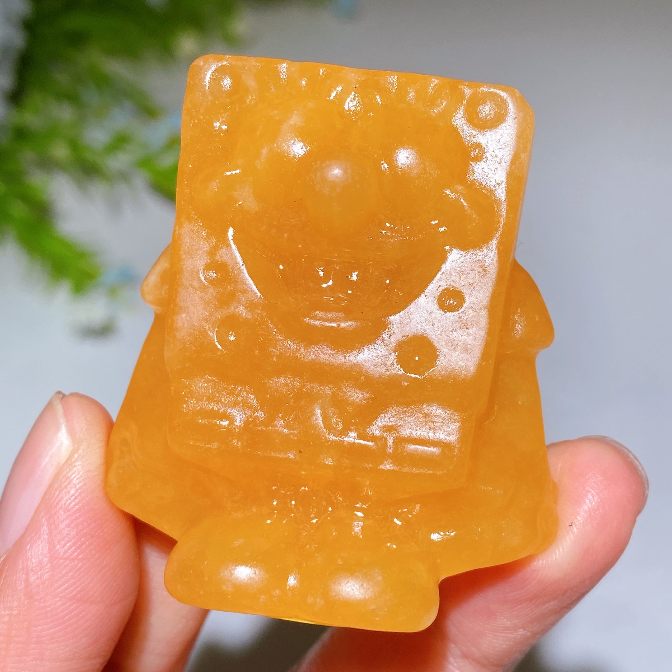 1.9in Orange Calcite Healing Crystal Figurine Carving