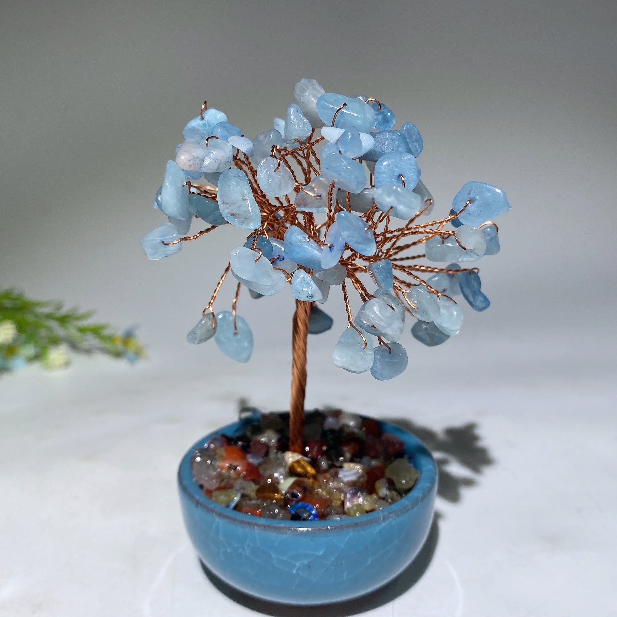 10-12cm Mixed Crystal Chips Healing Tree with Ceramic Pot
