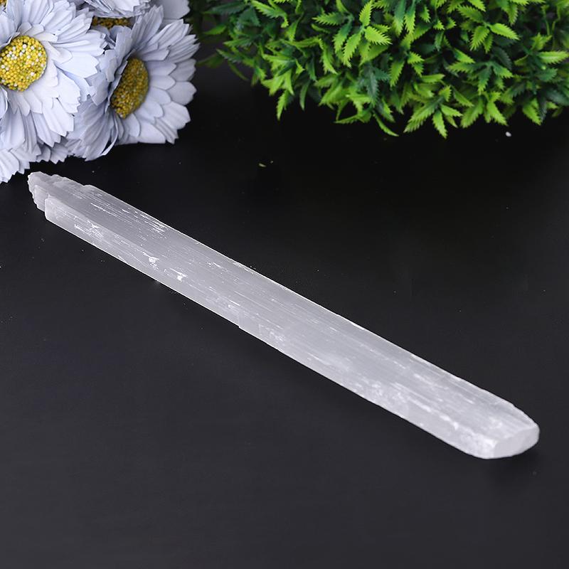 Baguette de cristal de chakra en sélénite de 10,5 po