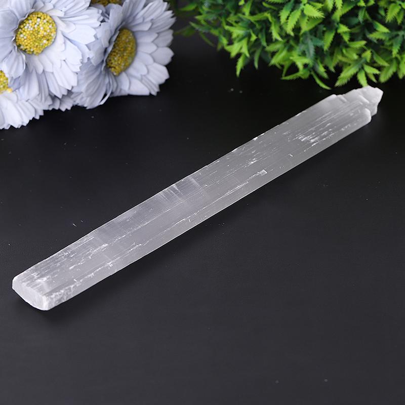Baguette de cristal de chakra en sélénite de 10,5 po