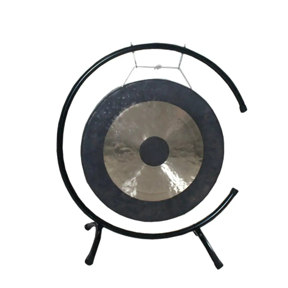 10 inch Chau Gong mounted on a black metal stand for musical performances