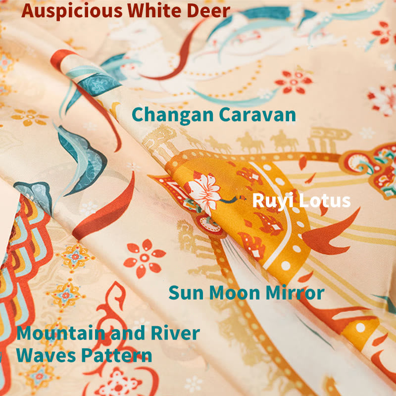 Foulard 100 % soie de mûrier inspiré de la montagne Riyue | Foulards tibétains