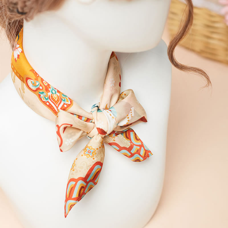 Foulard 100 % soie de mûrier inspiré de la montagne Riyue | Foulards tibétains