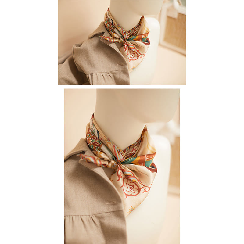 Foulard 100 % soie de mûrier inspiré de la montagne Riyue | Foulards tibétains
