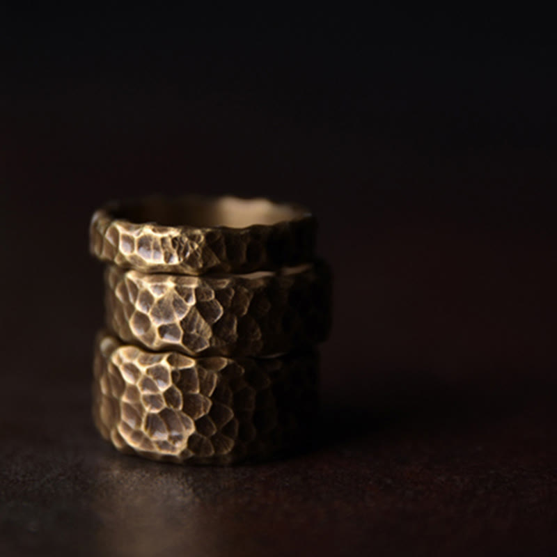 Adjustable Copper Tibetan Luck Ring for Positive Energy