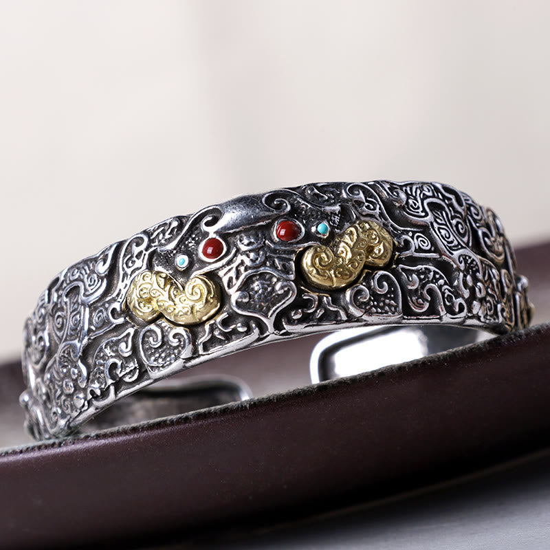 Silver-Plated Copper Pixiu Blessing Bracelet | Prosperity & Luck