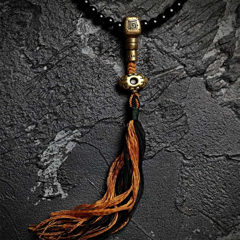 Bracelet Mala 108 perles en onyx noir pour la protection