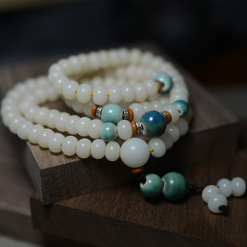 Bracelet Mala Bodhi Seed 108 perles pour le calme et la protection